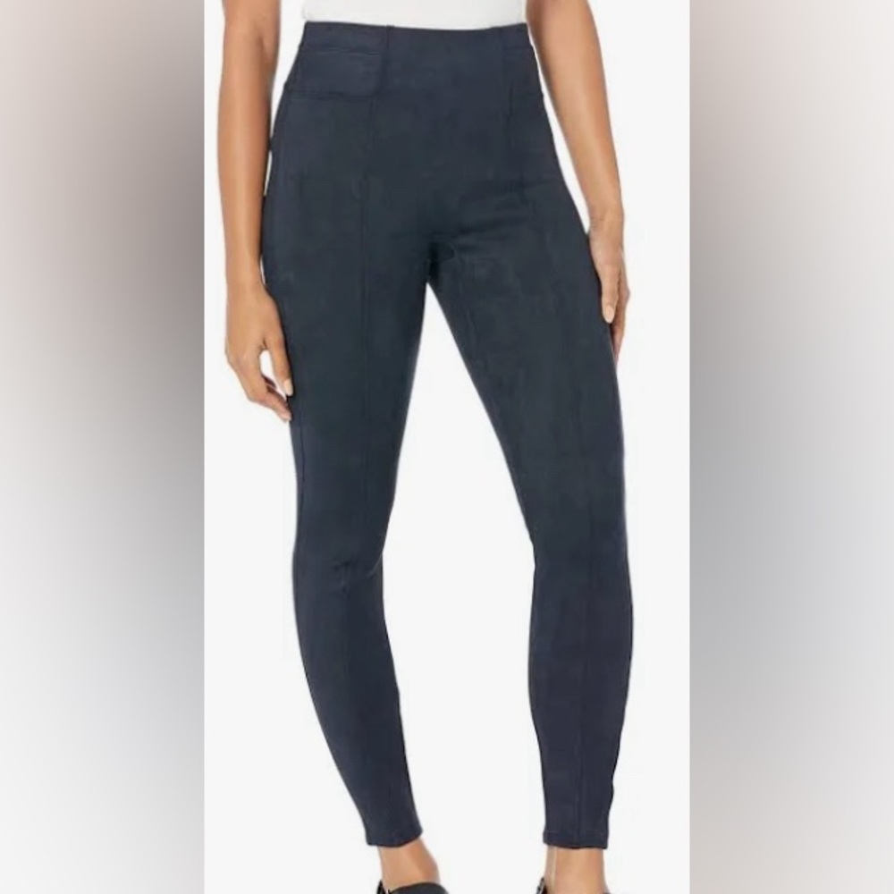 Spanx‎ Faux Suede Leggings Navy Blue Size XS NWT